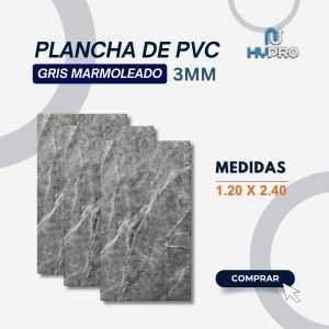 PLANCHA DE PVC GRIS MARMOLEADO 3MM