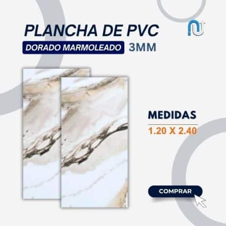 PLANCHA DE PVC DORADO MARMOLEADO 3MM