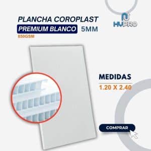 PLANCHA COROPLAST PREMIUM BLANCO 5MM 850GSM