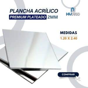 PLANCHA ACRÍLICO PREMIUM PLATEADO 2MM