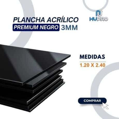 PLANCHA ACRÍLICO PREMIUM NEGRO 3MM