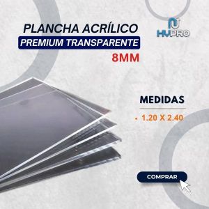 PLANCHA ACRÍLICO PREMIUM TRANSPARENTE 8MM