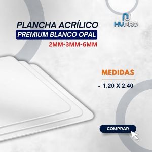 PLANCHA ACRÍLICO PREMIUM BLANCO OPAL 2MM-3MM-4MM