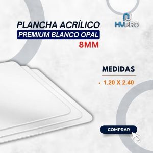 PLANCHA ACRÍLICO PREMIUM BLANCO OPAL 8MM