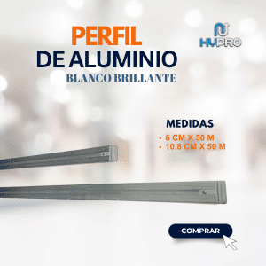 PERFIL DE ALUMINIO BLANCO BRILLANTE